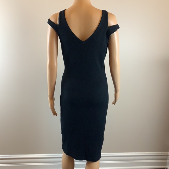 Jonathan Simkhai Black Midi Dress with Shoulder Cutouts - Picture 5 of 7